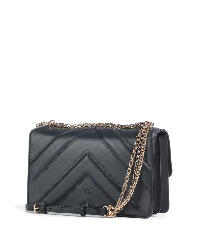 Pinko Love One Classic Schultertasche grigio asfalto/oro mordore