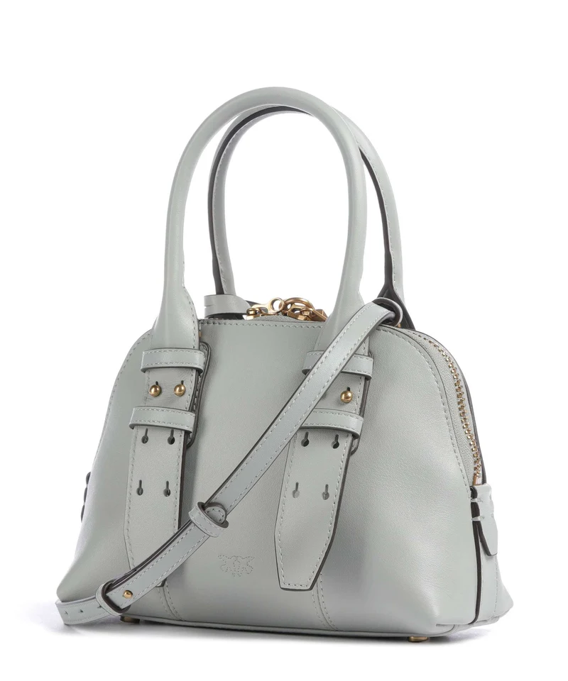 Pinko Bowling Mini Handtasche grigio perla/antique gold
