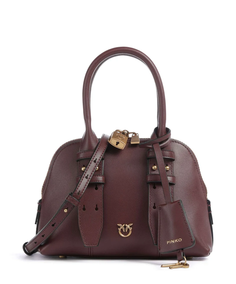 Pinko Bowling Mini Handtasche burgundy wine/antique gold