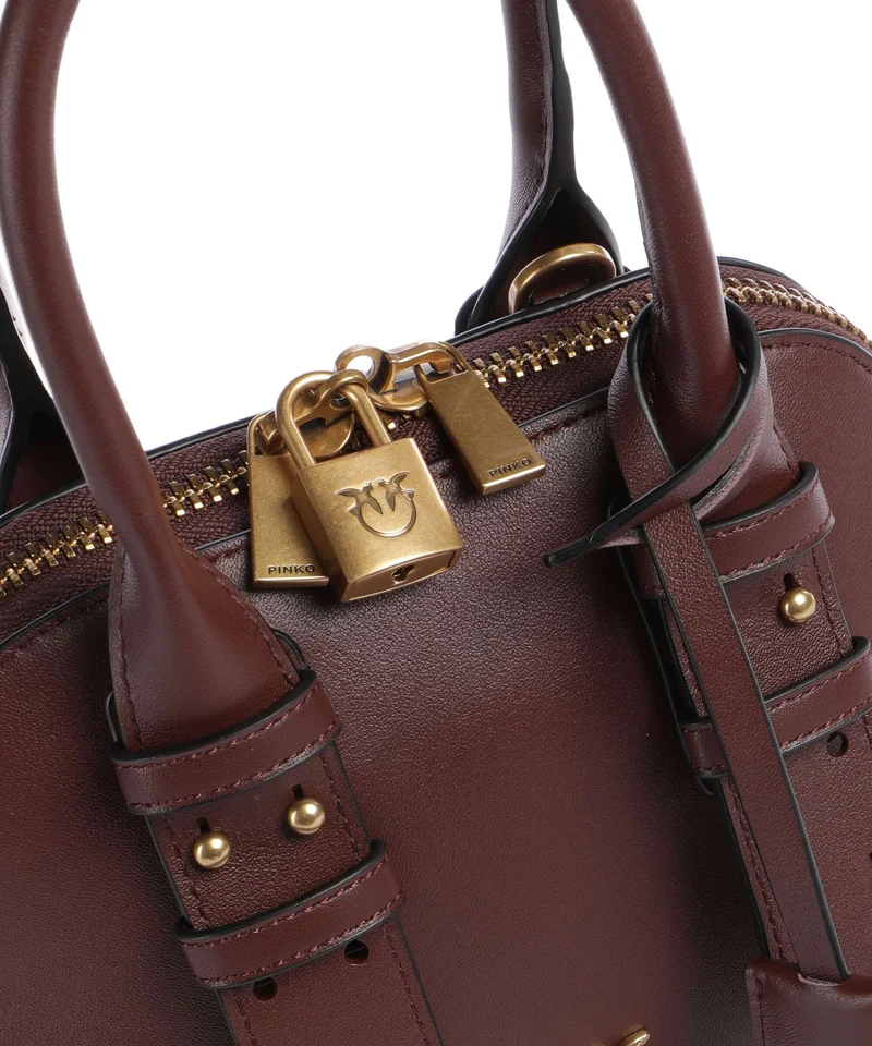 Pinko Bowling Mini Handtasche burgundy wine/antique gold