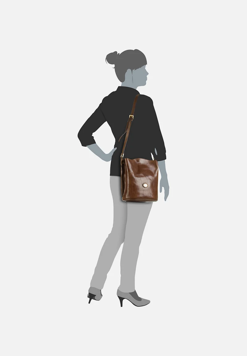 Story Donna Ledertasche Braun - Beuteltasche