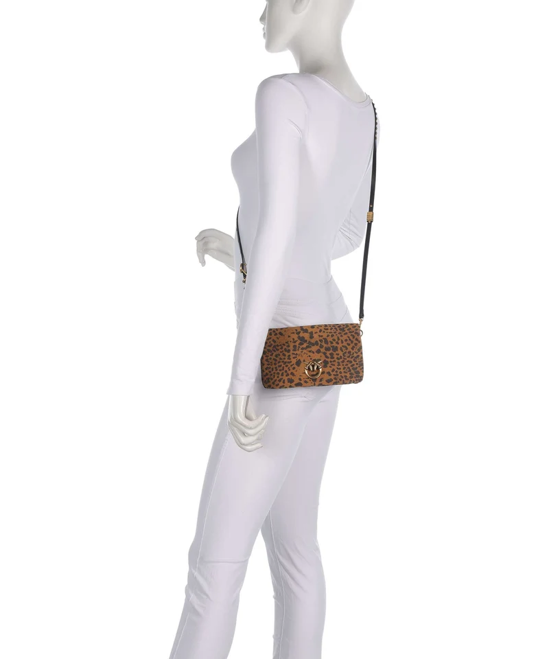 Pinko Click Soft Mini Umhängetasche maculato/marrone/antique gold