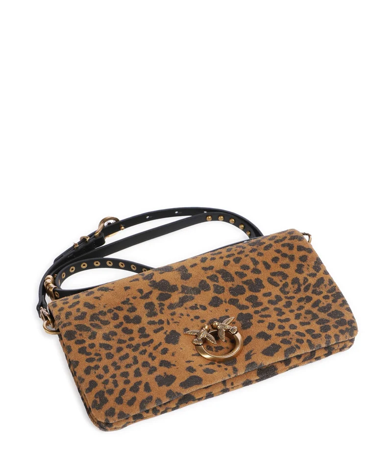 Pinko Click Soft Mini Umhängetasche maculato/marrone/antique gold