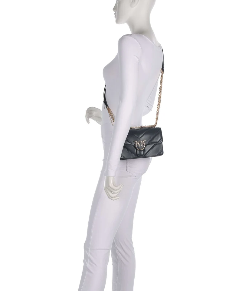 Pinko Love One Mini Schultertasche grigio asfalto/oro mordore