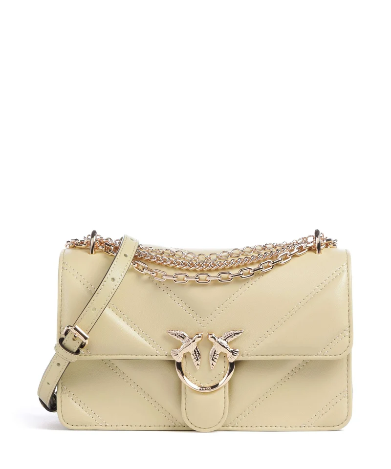 Pinko Love One Mini Schultertasche giallo pastinaca/gold mordore