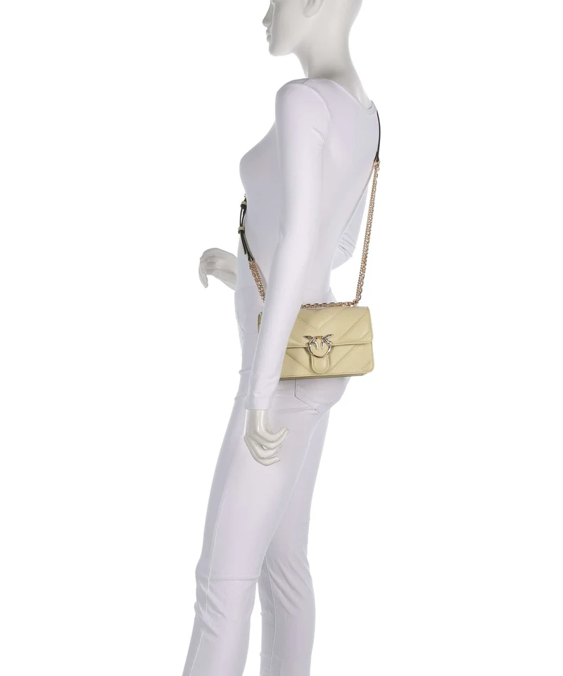 Pinko Love One Mini Schultertasche giallo pastinaca/gold mordore