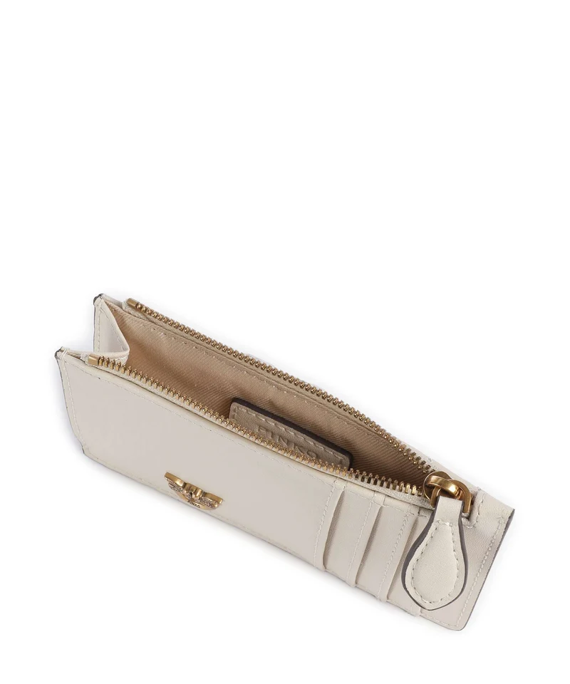 Pinko Airone Kreditkartenetui bianco seta/antique gold