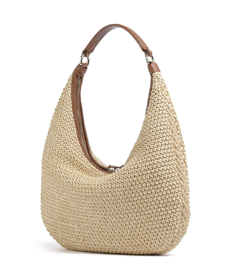 Abro Maglia Raffia Nana Small Beuteltasche natural/nut