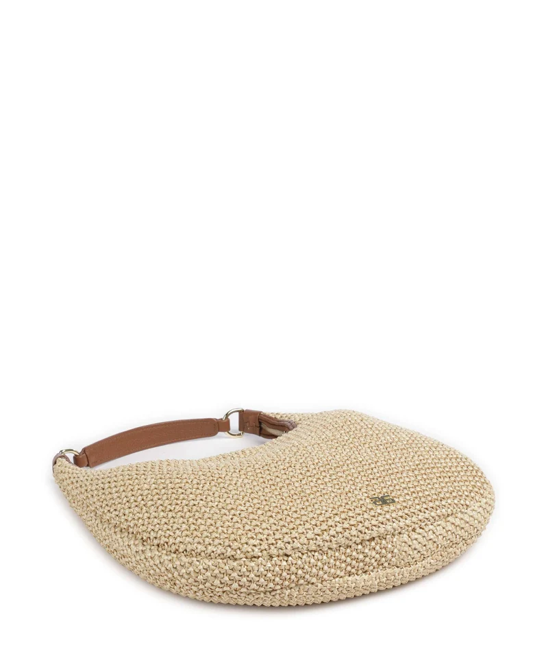 Abro Maglia Raffia Nana Small Beuteltasche natural/nut
