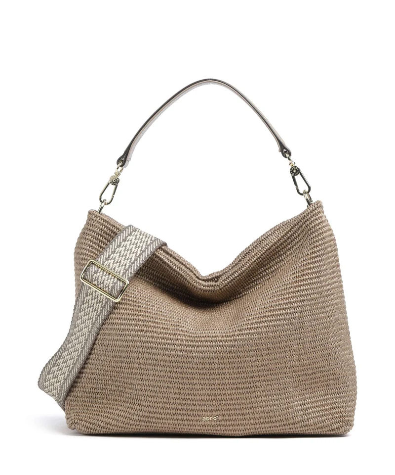 Abro Raffia Kaia Beuteltasche siena