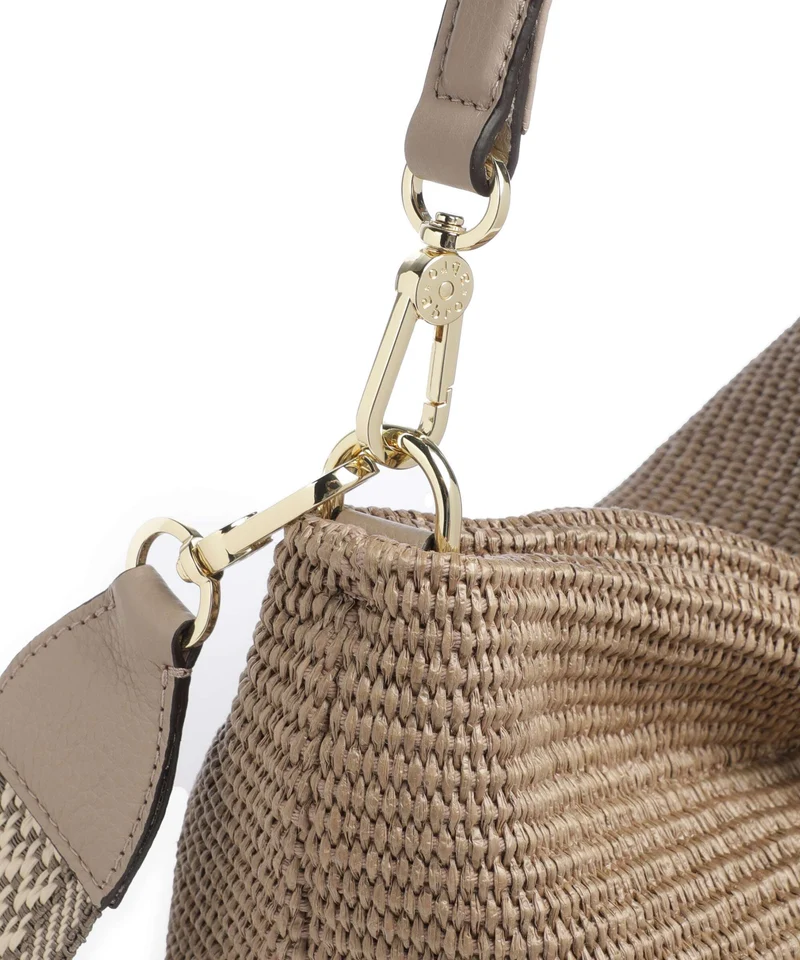 Abro Raffia Kaia Beuteltasche siena