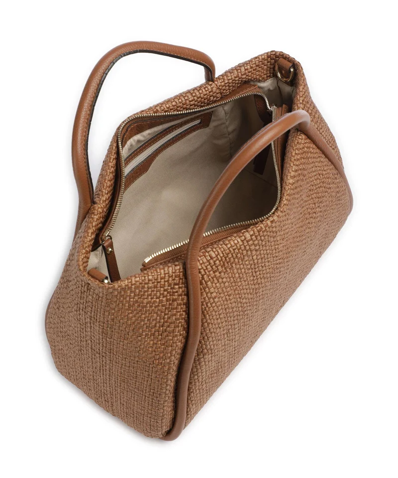 Abro Raffia Intreccio Willow Handtasche caramel/cognac