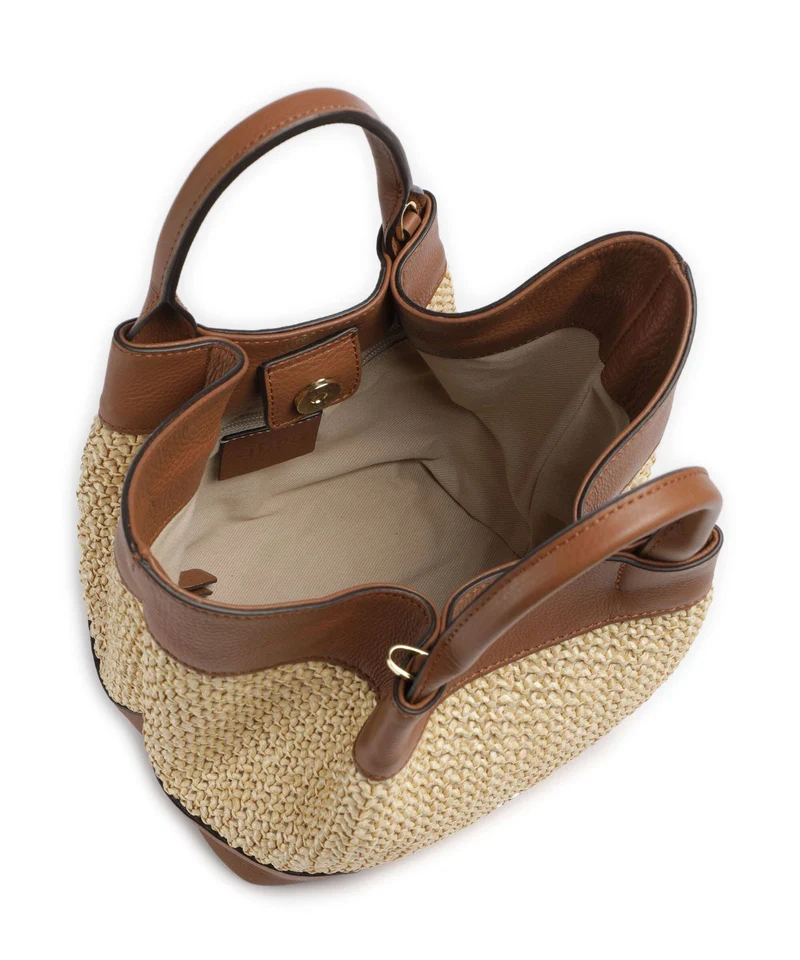 Abro Maglia Raffia Essential Small Handtasche natural/nut