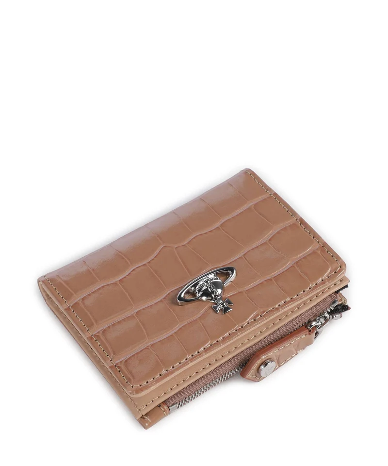 Vivienne Westwood Embossed Croc Slim Geldbörse dusty pink
