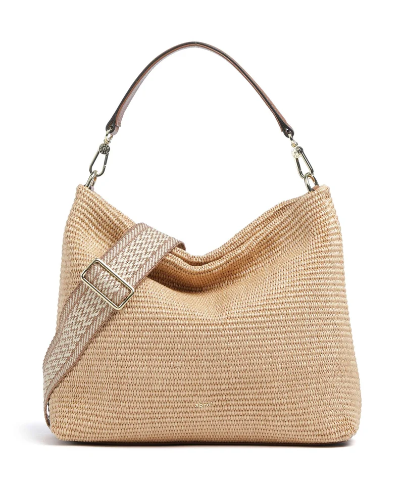 Abro Raffia Kaia Beuteltasche natural