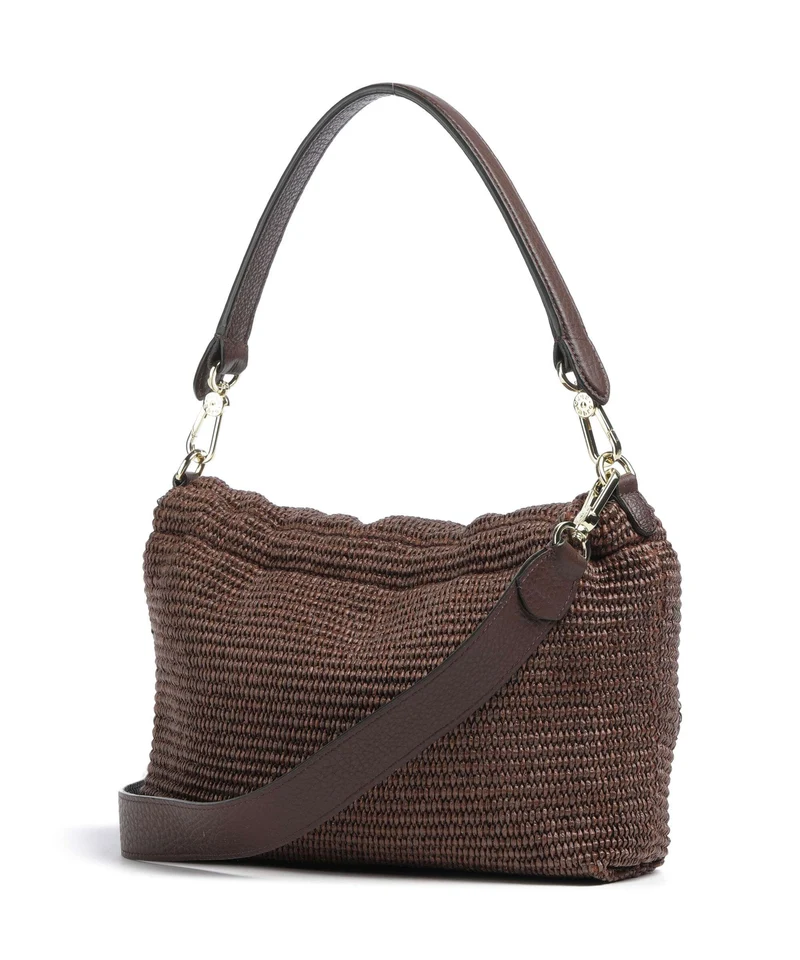 Abro Raffia Classica Temi Medium Schultertasche wood