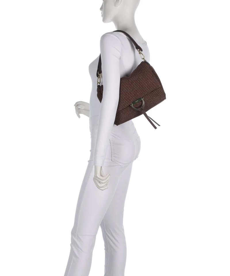 Abro Raffia Classica Temi Medium Schultertasche wood