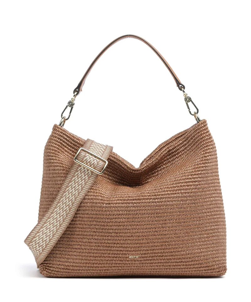 Abro Raffia Kaia Beuteltasche caramel/cognac