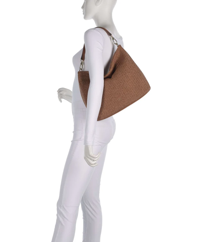 Abro Raffia Kaia Beuteltasche caramel/cognac