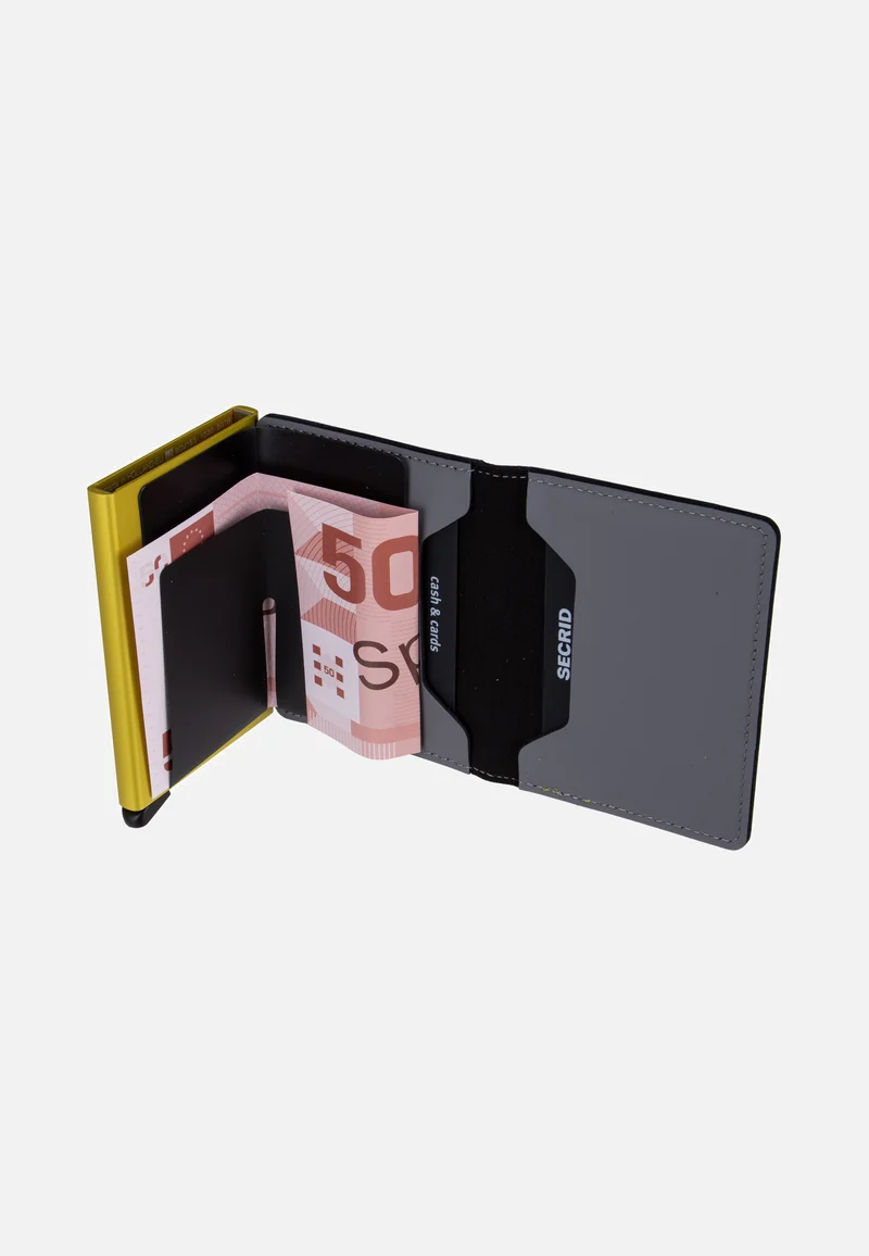 Slimwallet Matte Grey-Lime - Portemonnaie