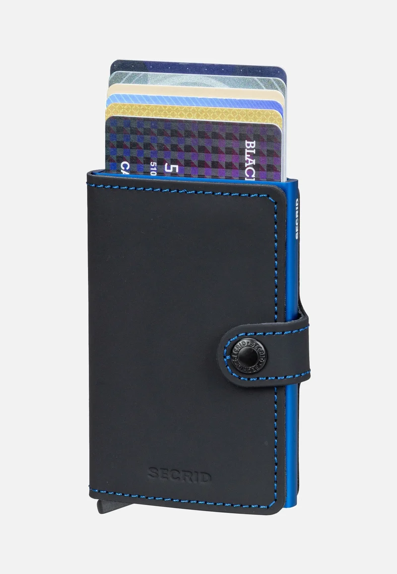Miniwallet Matte Black & Blue - Portemonnaie