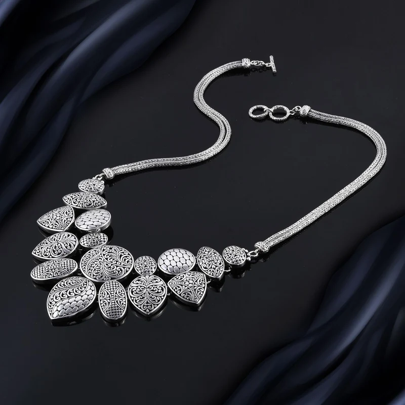 Royal Bali Kollektion - Collier, ca. 50 cm, 925 Silber ca. 76,00g