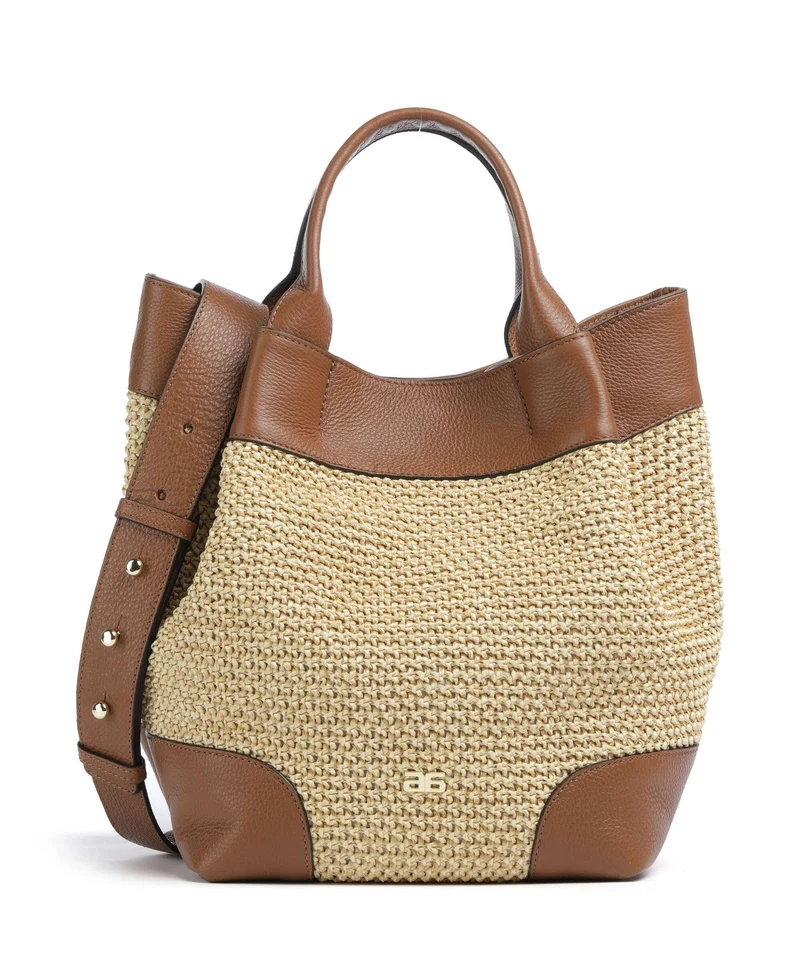 Abro Maglia Raffia Essential Medium Handtasche natural/nut