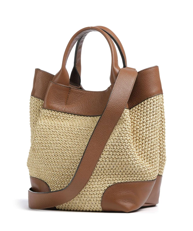 Abro Maglia Raffia Essential Medium Handtasche natural/nut