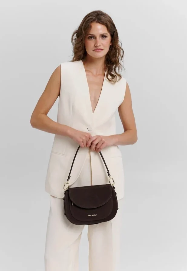 Big Sister Suede Coffee - Crossbody Bag
