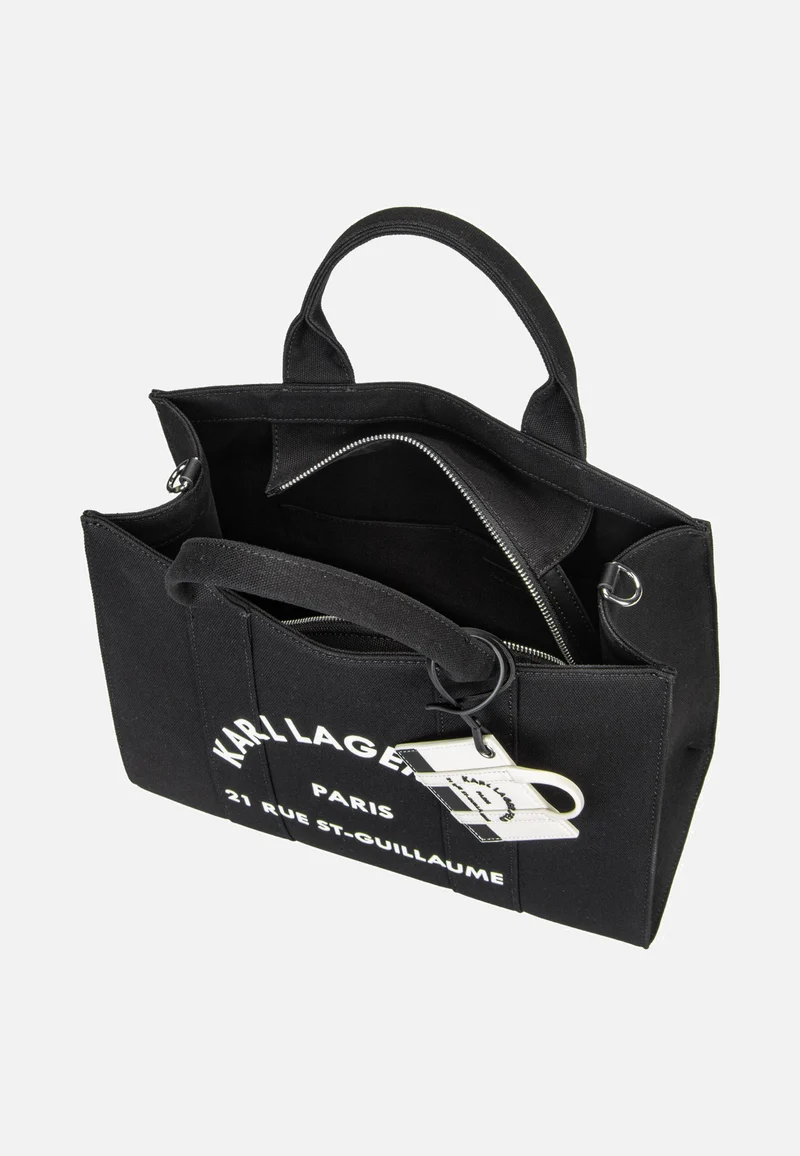 K/Rsg Square Medium Tote With Charm Black - Tote Bag