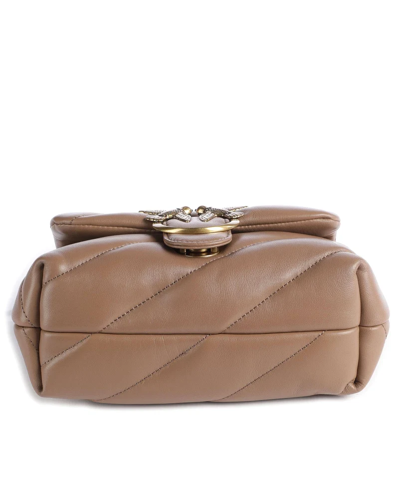 Pinko Love Puff Mini Schultertasche biscotto zenzero/antique gold