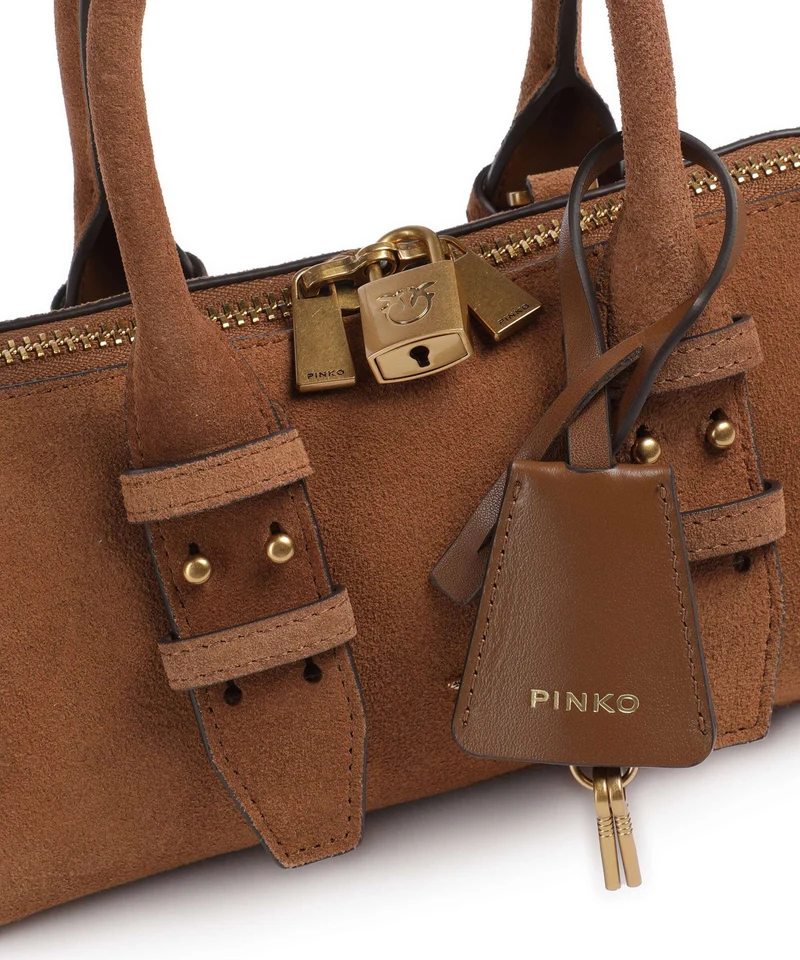Pinko Bowling Horizontal Handtasche marrone/leone/antique gold