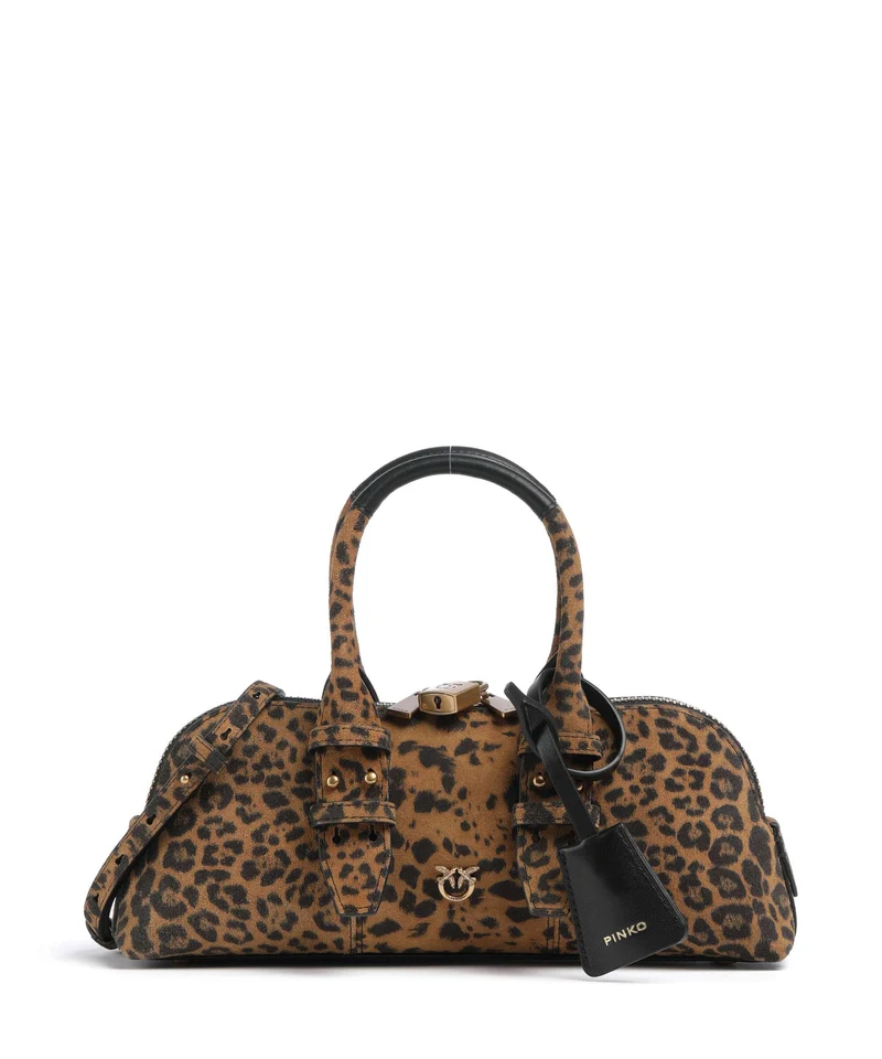Pinko Bowling Horizontal Handtasche maculato/marrone/antique gold