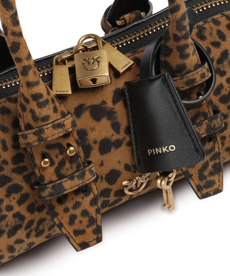 Pinko Bowling Horizontal Handtasche maculato/marrone/antique gold