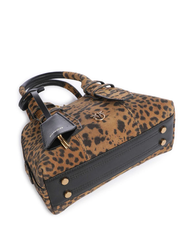 Pinko Bowling Mini Handtasche maculato/marrone/antique gold