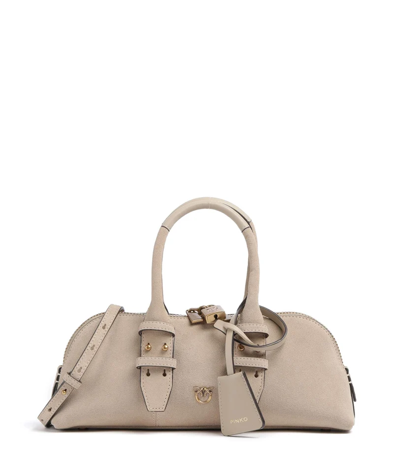 Pinko Bowling Horizontal Handtasche beige/grigio fumo/antique gold