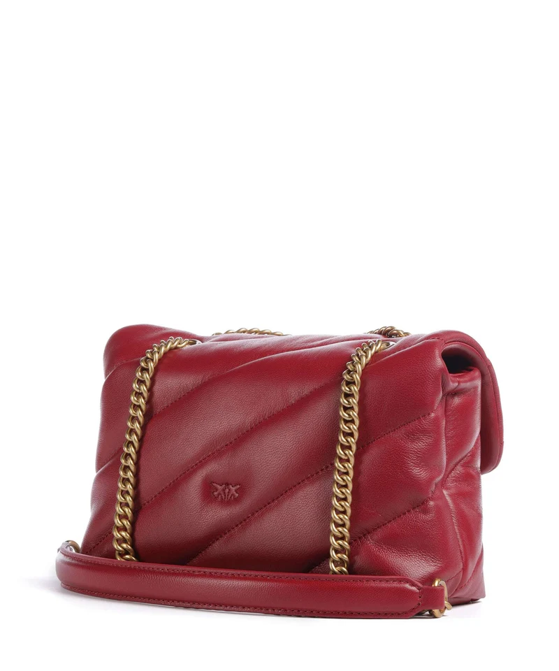 Pinko Love Puff Mini Schultertasche rosso scuro/antique gold
