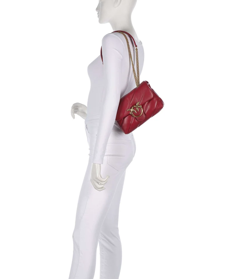 Pinko Love Puff Mini Schultertasche rosso scuro/antique gold