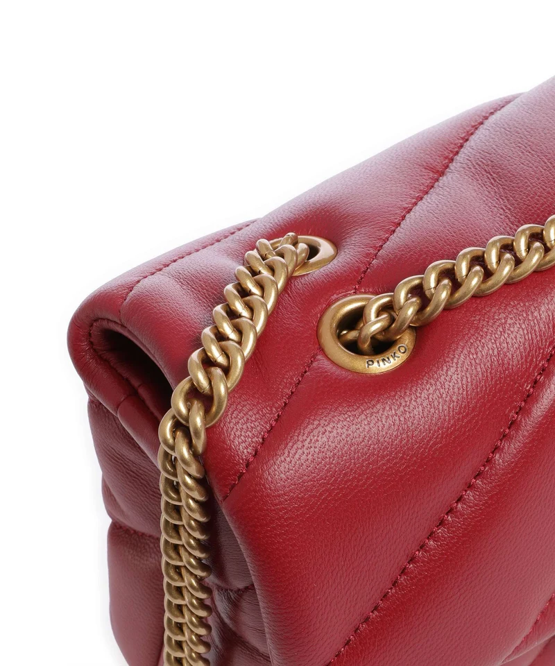 Pinko Love Puff Mini Schultertasche rosso scuro/antique gold