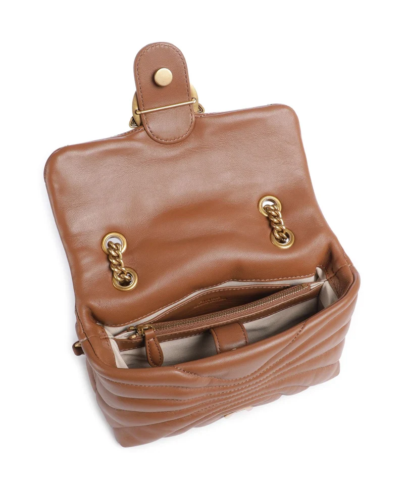 Pinko Love Puff Mini Schultertasche marrone/leone/antique gold