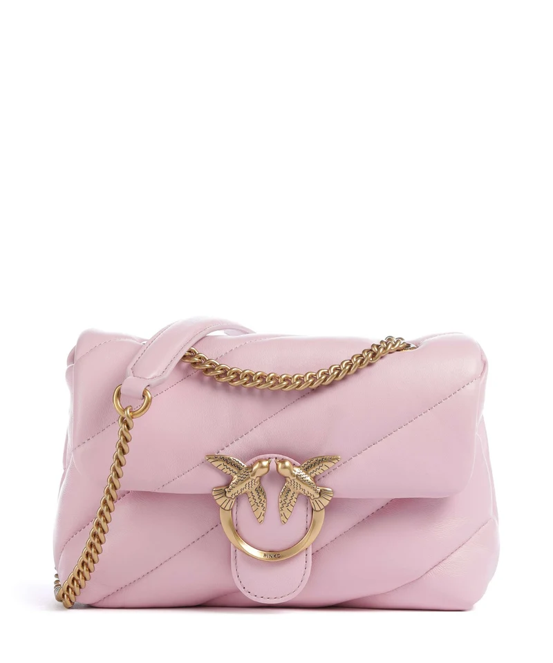 Pinko Love Puff Mini Schultertasche rosa chiaro/antique gold