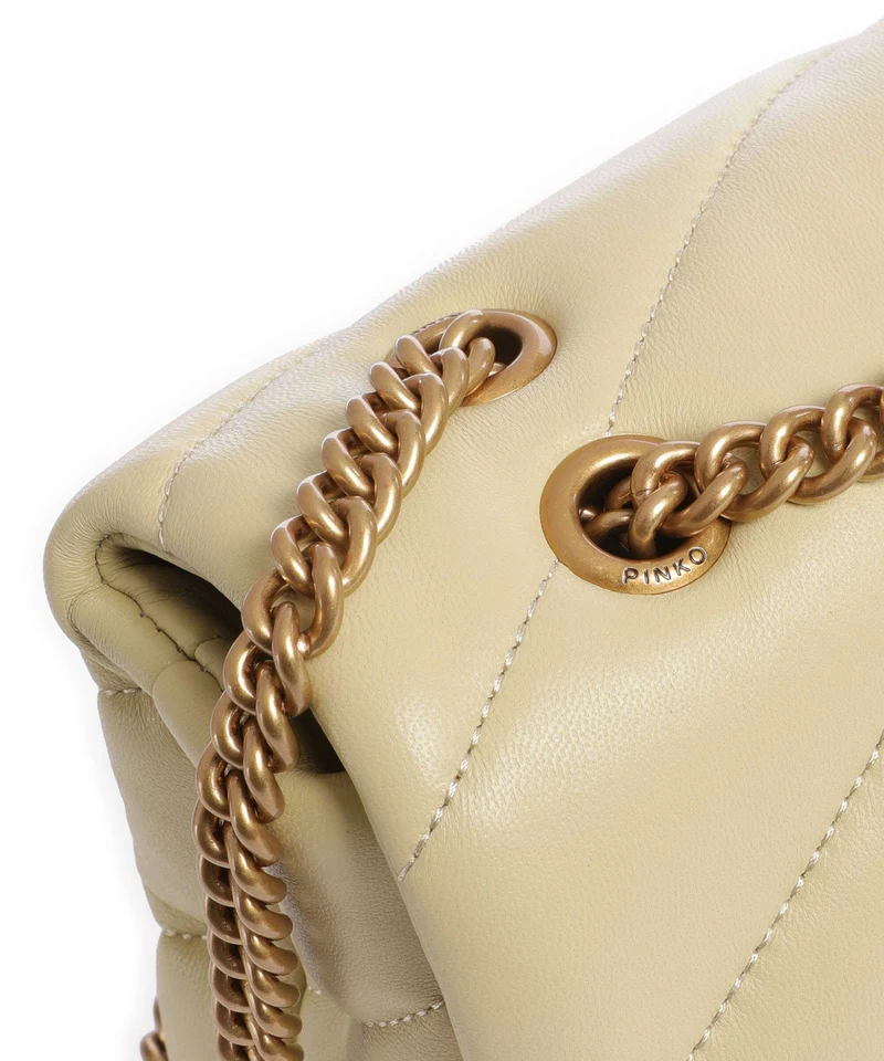 Pinko Love Puff Mini Schultertasche giallo vaniglia/antique gold