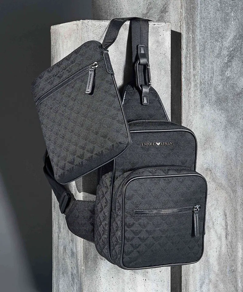 Emporio Armani Omnia Jacquard Slingbag black