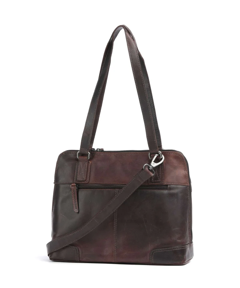 The Chesterfield Brand Wax Pull Up Cow Belgrado Schultertasche brown