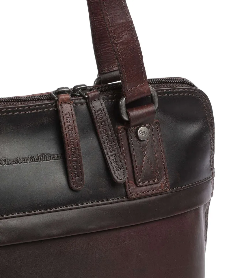 The Chesterfield Brand Wax Pull Up Cow Belgrado Schultertasche brown