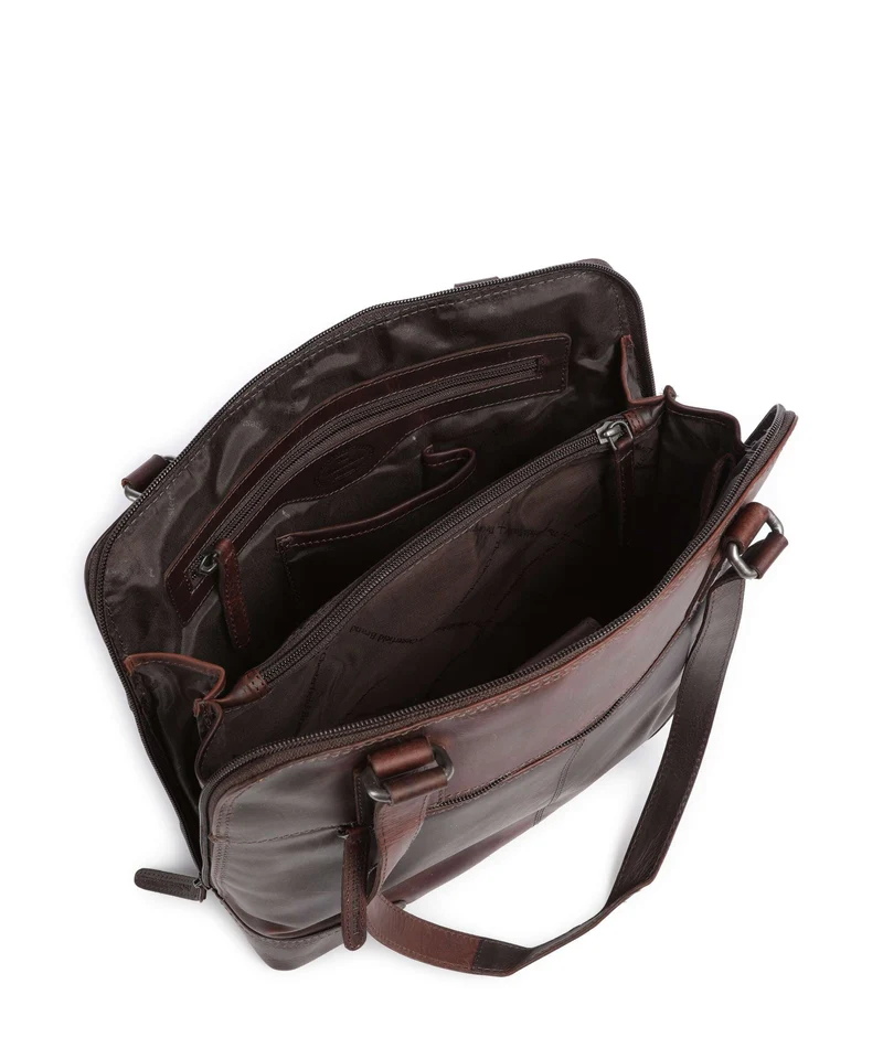 The Chesterfield Brand Wax Pull Up Cow Belgrado Schultertasche brown