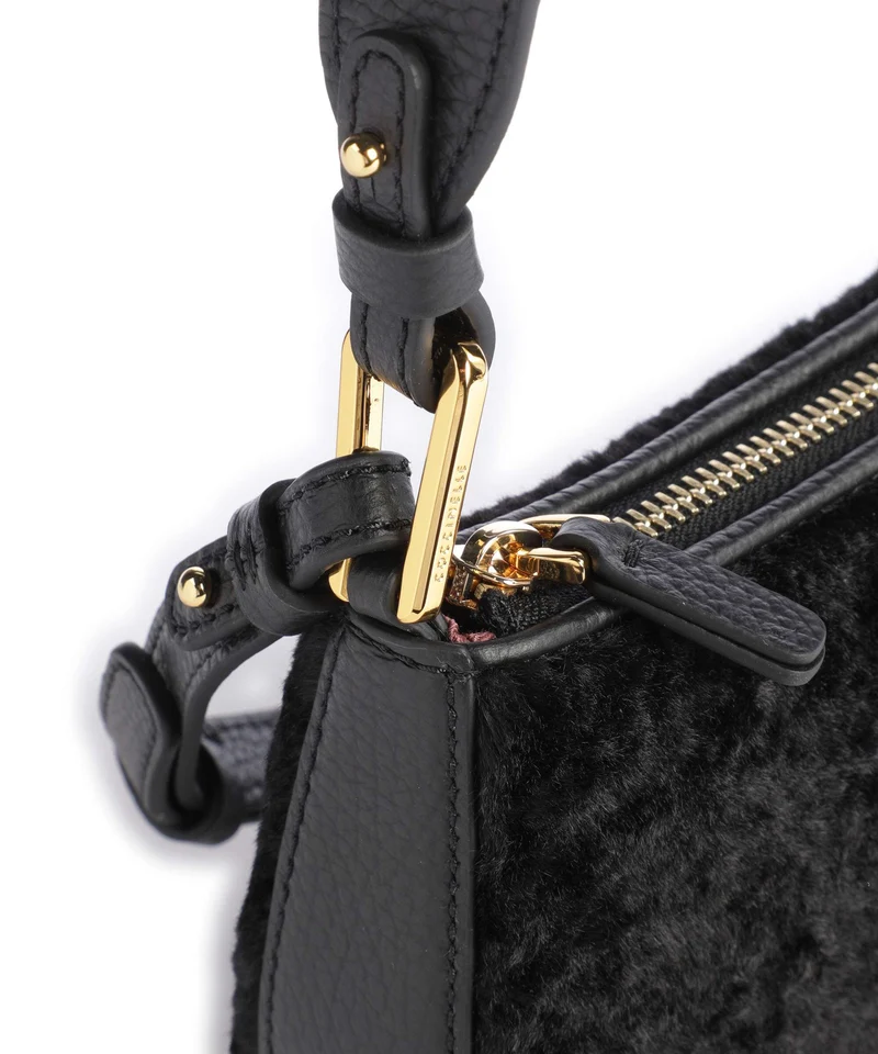 Coccinelle Merveille Astrakan Schultertasche noir