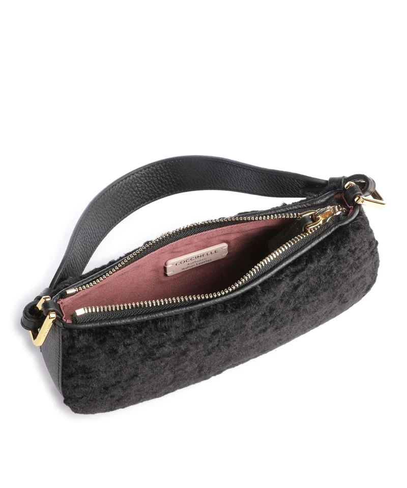 Coccinelle Merveille Astrakan Schultertasche noir