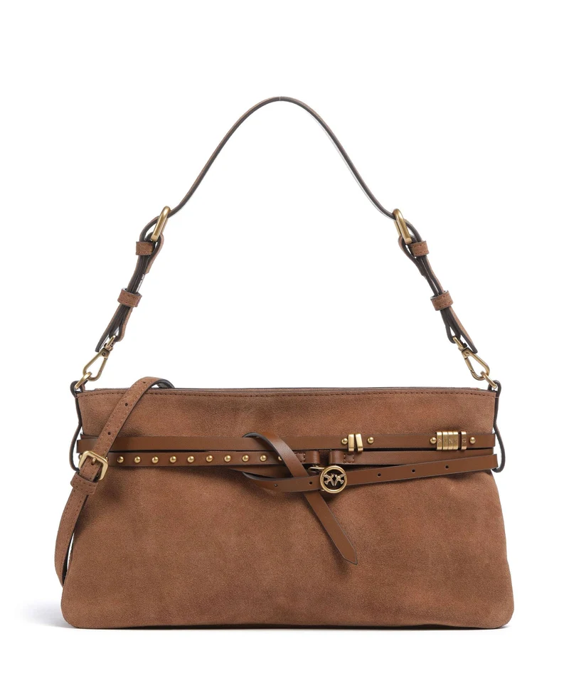 Pinko Belt Classic Schultertasche marrone/leone/antique gold