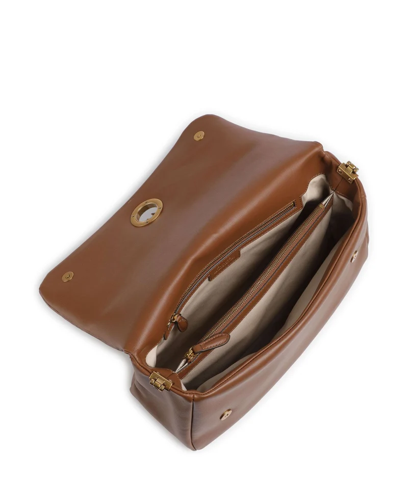 Pinko Click Soft Horizontal Schultertasche marrone/leone/antique gold